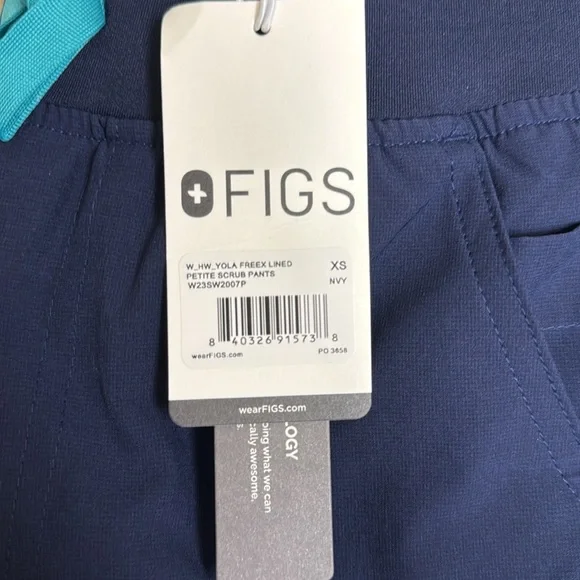 FIGS YOLA FREEX LINED SKINNY SCRUB PANTS 2.0 NAVY - XS - Picture 4 of 5
